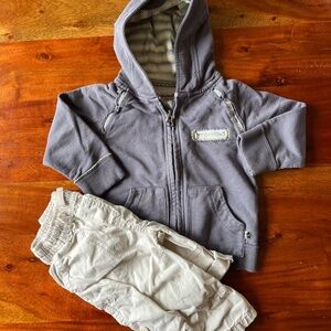 Baby full zip sweater jacket pants bundle